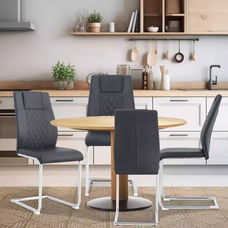 Set di 4 sedie da pranzo, sedia imbottita moderna minimalista con gambe in metallo, ideale per casa, ufficio, cucina o sala da pranzo