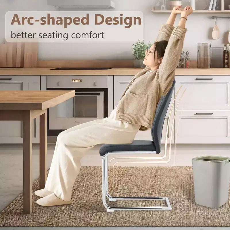 Set di 4 sedie da pranzo, sedia imbottita moderna minimalista con gambe in metallo, ideale per casa, ufficio, cucina o sala da pranzo