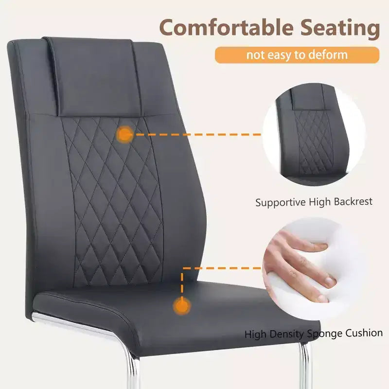 Set di 4 sedie da pranzo, sedia imbottita moderna minimalista con gambe in metallo, ideale per casa, ufficio, cucina o sala da pranzo