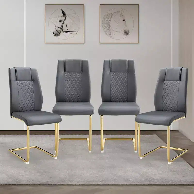 Set di 4 sedie da pranzo, sedia imbottita moderna minimalista con gambe in metallo, ideale per casa, ufficio, cucina o sala da pranzo