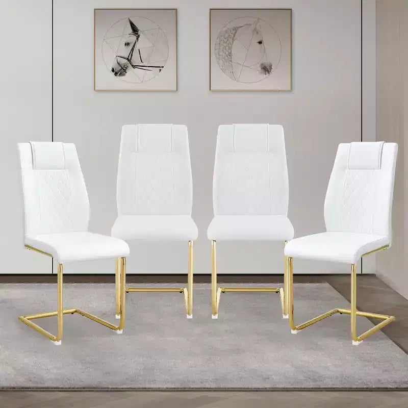 Set di 4 sedie da pranzo, sedia imbottita moderna minimalista con gambe in metallo, ideale per casa, ufficio, cucina o sala da pranzo