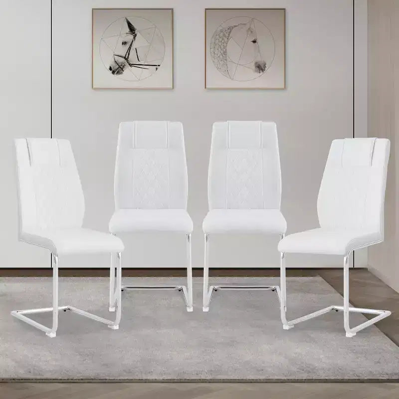 Set di 4 sedie da pranzo, sedia imbottita moderna minimalista con gambe in metallo, ideale per casa, ufficio, cucina o sala da pranzo