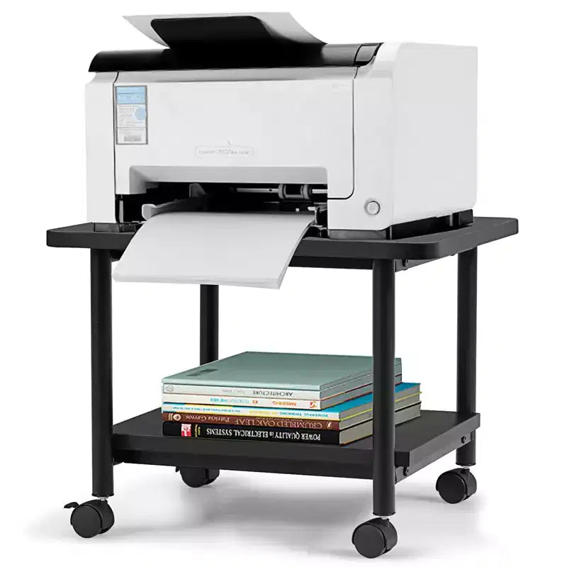 Costway 2-Tier Rolling Under Desk Printer Cart with 2 Storage Shelves Printer Stand for home office