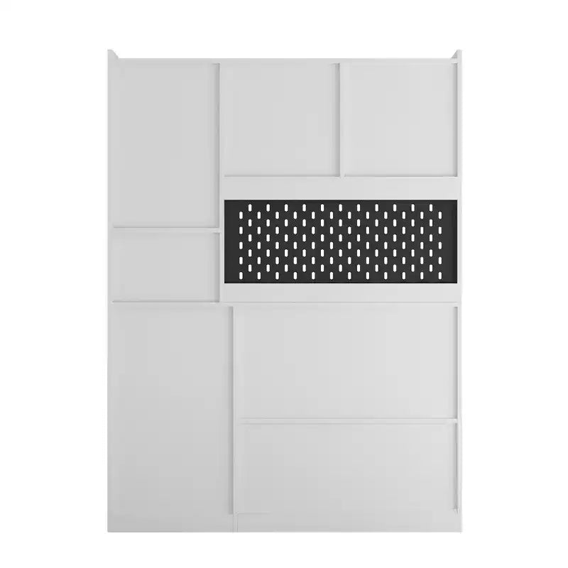JVNOXK Scrivania Angolare a L Multifunzione con Ripiani e Cassetti, Scrivania per Computer con Scaffalature e Illuminazione a LED, Scrivania per Ufficio Domestico - Bianca