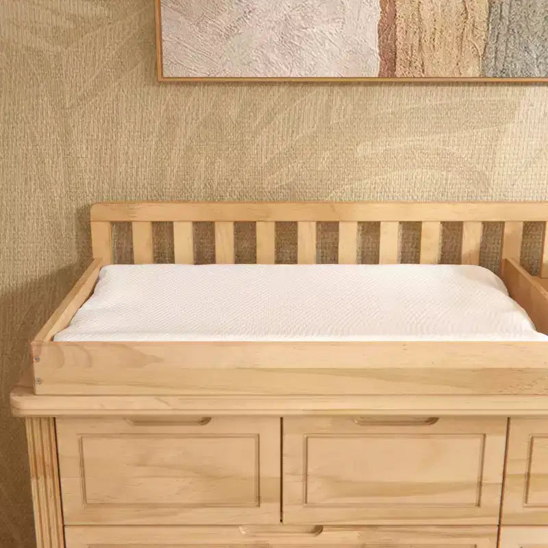 Homsee Fasciatoio e Comò in Legno Massello di Pino: Stazione Removibile, Cassetti Contenitori, Essenziale Tutto-in-Uno per la Cameretta dei Bambini