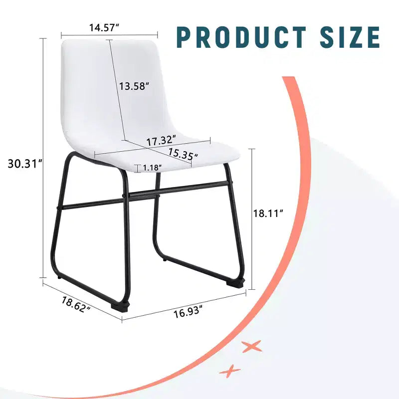 MAYEERTY Set di 4 Sedie in Pelle PU, Sedie Moderne Industriali per Cucina Sala da Pranzo Soggiorno, Bianco