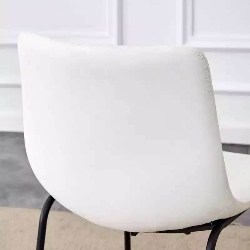 MAYEERTY Set di 4 Sedie in Pelle PU, Sedie Moderne Industriali per Cucina Sala da Pranzo Soggiorno, Bianco