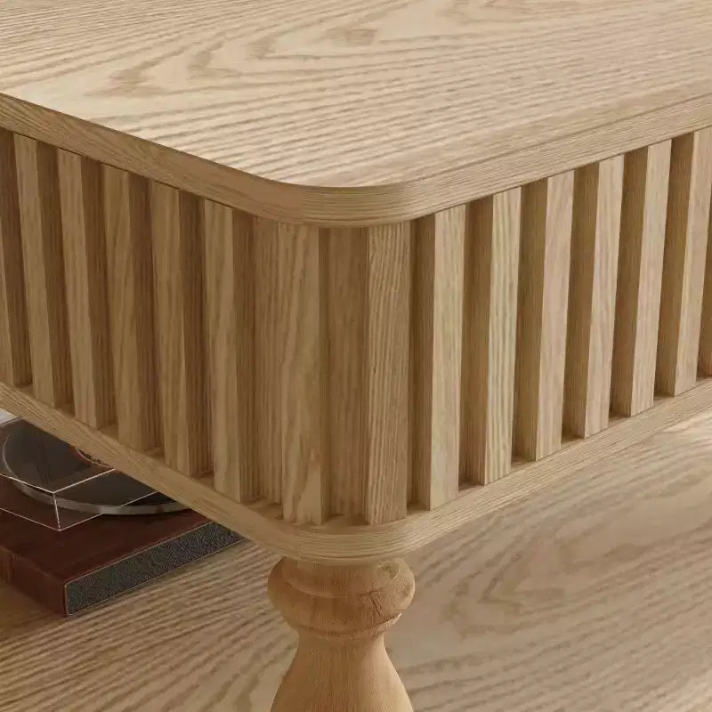 31,5 Tavolino da caffè moderno con piano sollevabile e contenitore, Tavolino da caffè quadrato retrò con gambe in legno massello, Elegante tavolino per soggiorno - Panipeachy