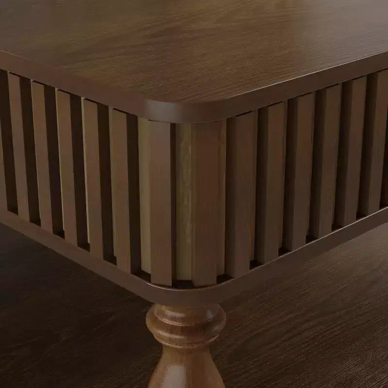 31,5 Tavolino da caffè moderno con piano sollevabile e contenitore, Tavolino da caffè quadrato retrò con gambe in legno massello, Elegante tavolino per soggiorno - Panipeachy