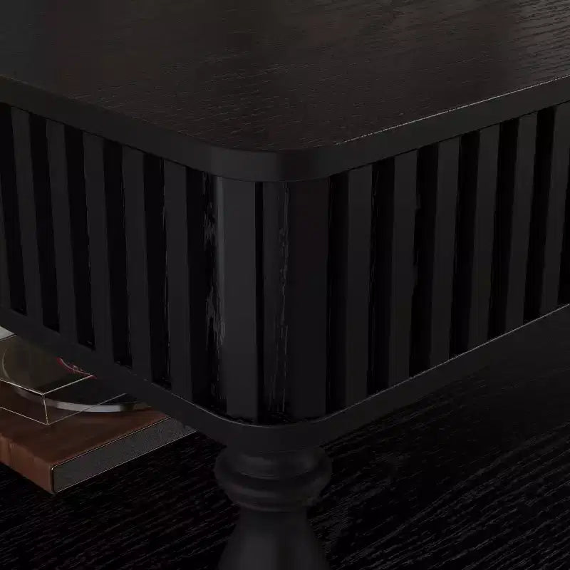 31,5 Tavolino da caffè moderno con piano sollevabile e contenitore, Tavolino da caffè quadrato retrò con gambe in legno massello, Elegante tavolino per soggiorno - Panipeachy