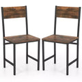 Costway Set of 2 Dining Chairs w/Metal Legs Slanted Back Wide Seat for Living Room