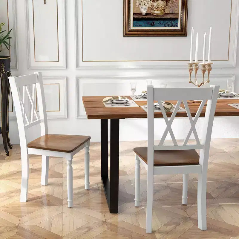 Set di 2 sedie da pranzo Costway in legno stile rustico per sala da pranzo e cucina