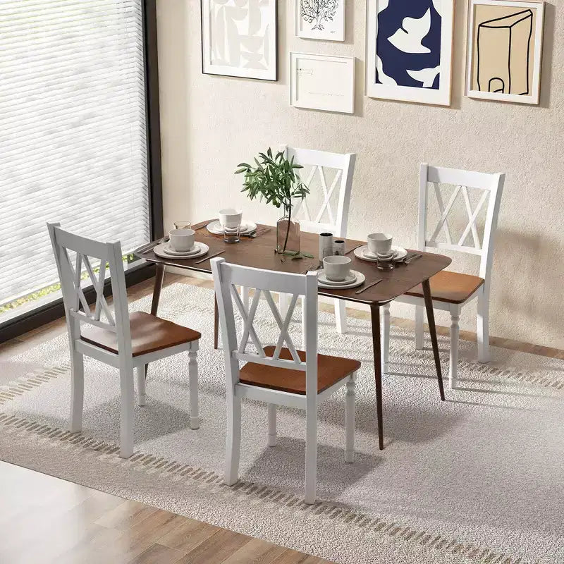 Set di 2 sedie da pranzo Costway in legno stile rustico per sala da pranzo e cucina