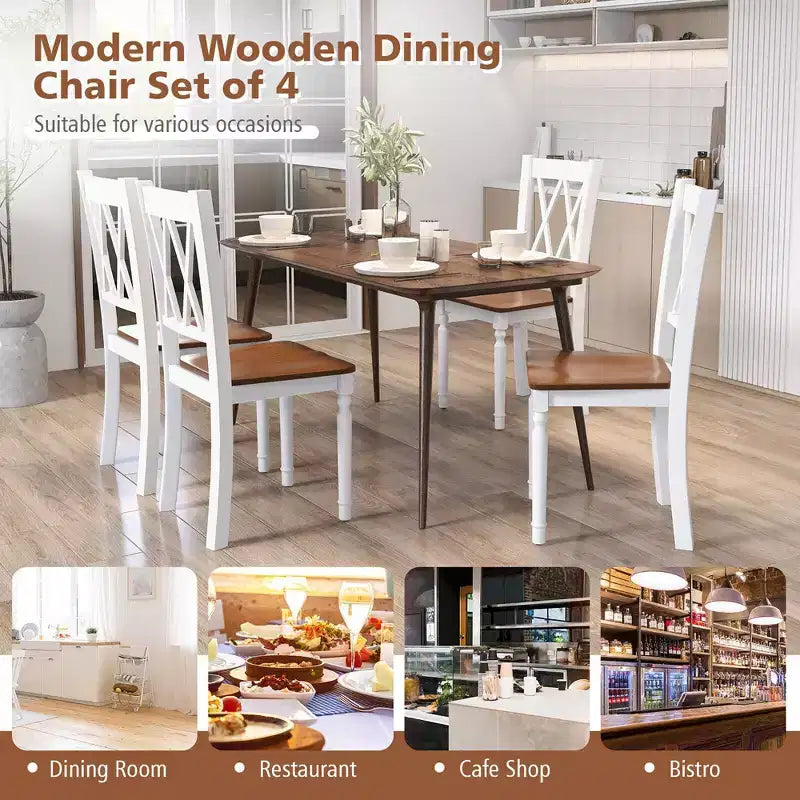 Set di 2 sedie da pranzo Costway in legno stile rustico per sala da pranzo e cucina