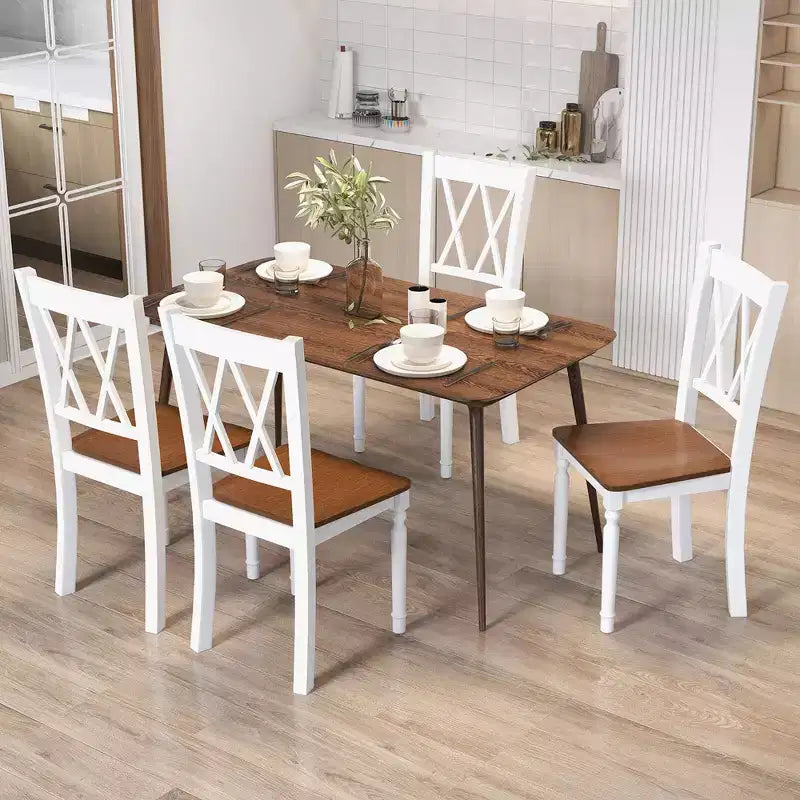 Set di 2 sedie da pranzo Costway in legno stile rustico per sala da pranzo e cucina