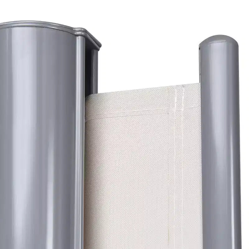 Costway 237 x 71 H Paravento Laterale Avvolgibile Doppio Pieghevole da Patio Divisorio Beige