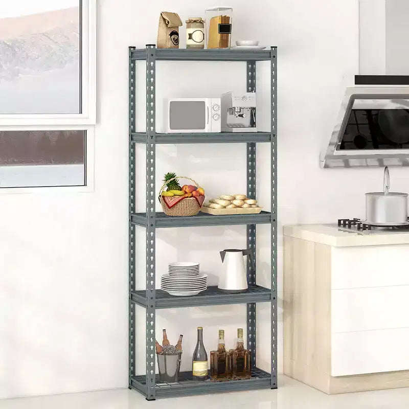 Costway Scaffale Metallico a 5 Ripiani (2 Pezzi) Carico Pesante con Piedini Antiscivolo