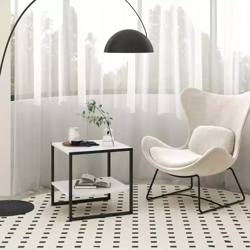 Tavolino da salotto Costway 20 a 2 ripiani con ripiano portaoggetti e design reversibile