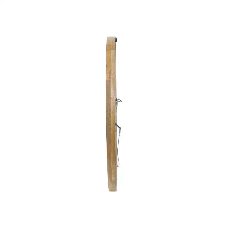 Specchio da parete rotondo in legno di mango lavorato a mano Christopher Knight Home Cheval Modern
