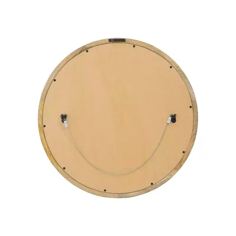 Specchio da parete rotondo in legno di mango lavorato a mano Christopher Knight Home Cheval Modern