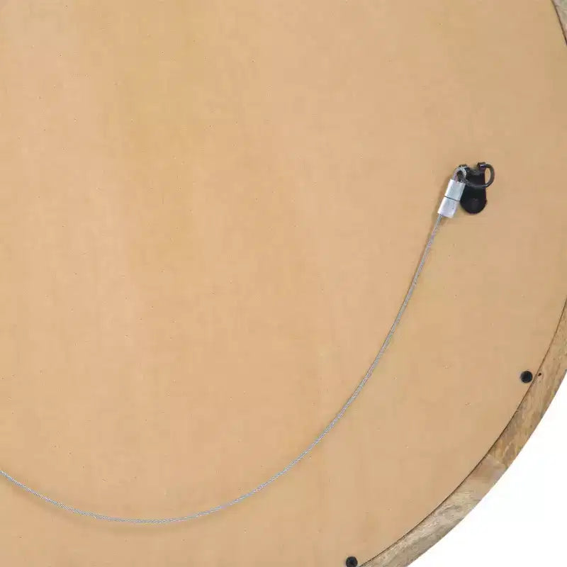 Specchio da parete rotondo in legno di mango lavorato a mano Christopher Knight Home Cheval Modern