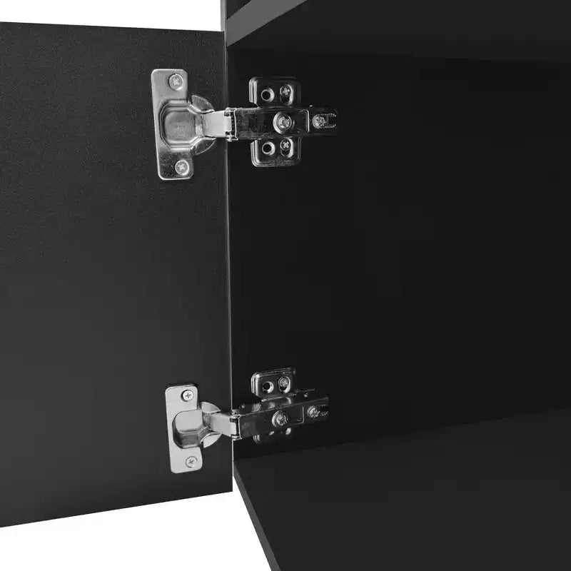 Mobile TV moderno con luci a LED per TV da 105 pollici, Tavolo Mobile Porta TV con Ripiani in Vetro per Soggiorno