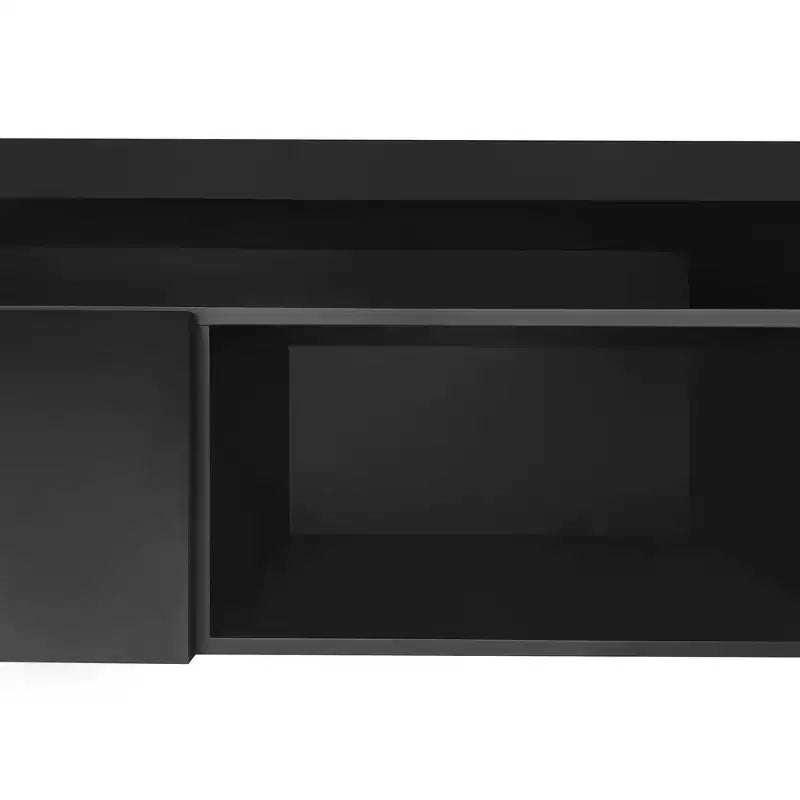Mobile TV moderno con luci a LED per TV da 105 pollici, Tavolo Mobile Porta TV con Ripiani in Vetro per Soggiorno