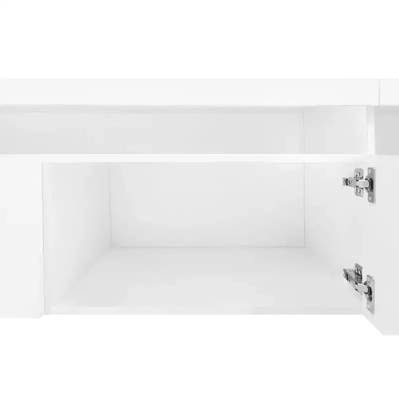 Mobile TV moderno con luci a LED per TV da 105 pollici, Tavolo Mobile Porta TV con Ripiani in Vetro per Soggiorno