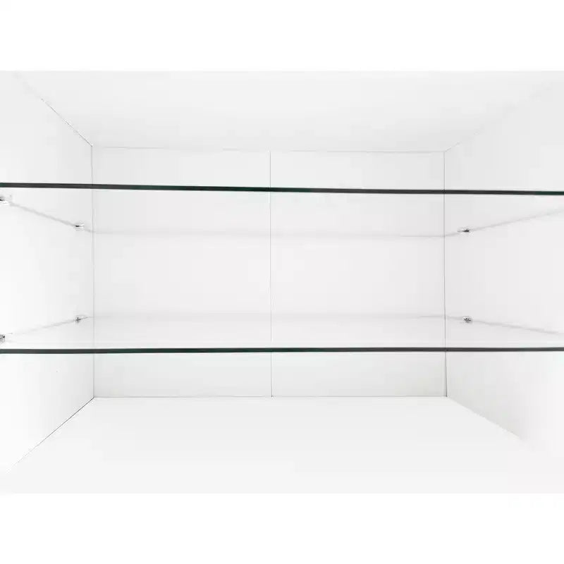 Mobile TV moderno con luci a LED per TV da 105 pollici, Tavolo Mobile Porta TV con Ripiani in Vetro per Soggiorno