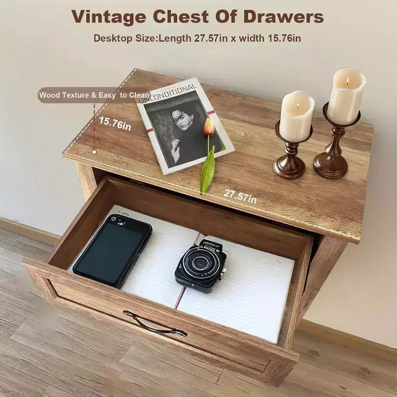 Comò alto da fattoria a 5 cassetti con finitura effetto legno, mobile multiuso per camera da letto, soggiorno, ingresso, montaggio facile, costruzione robusta