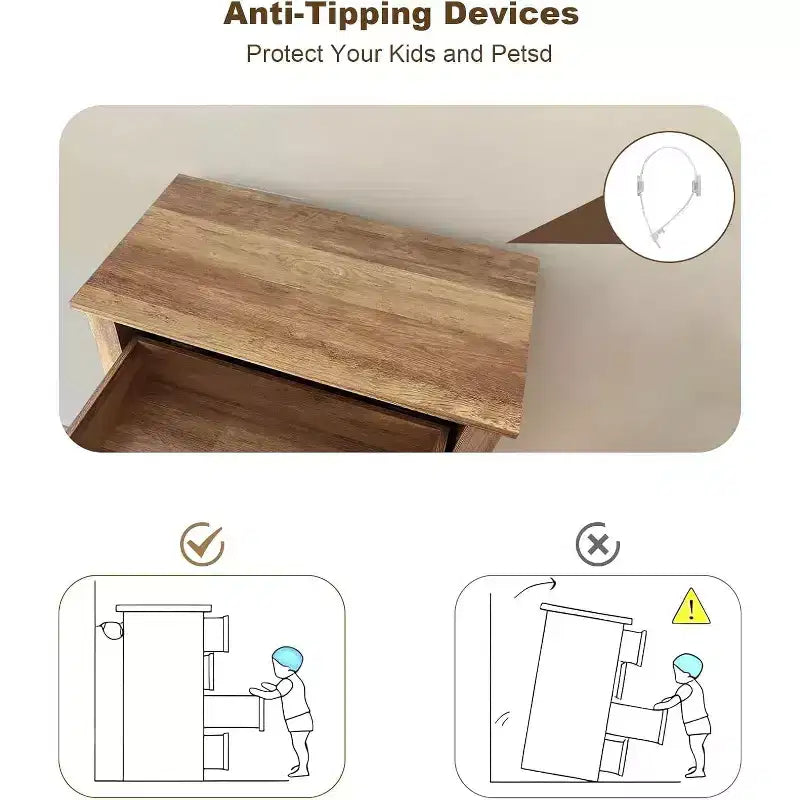 Comò alto da fattoria a 5 cassetti con finitura effetto legno, mobile multiuso per camera da letto, soggiorno, ingresso, montaggio facile, costruzione robusta
