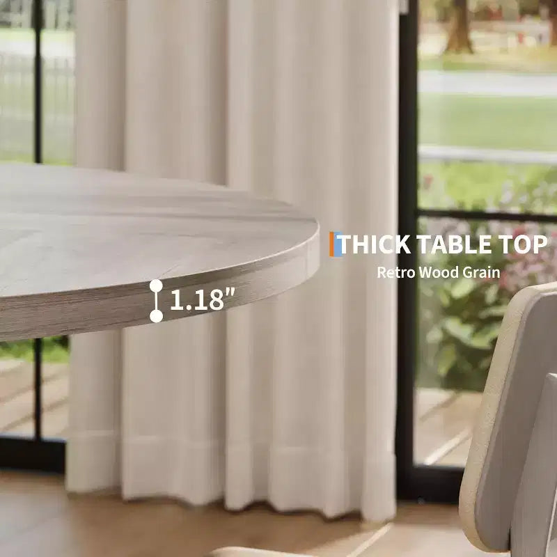 Tavolo da pranzo rotondo COZONY da 47 pollici per 4-6 persone, tavolo da cucina moderno con robusta base a forma di croce e piedini regolabili, tavolo nero per sala da pranzo
