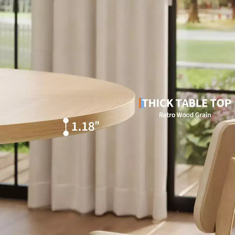 Tavolo da pranzo rotondo COZONY da 47 pollici per 4-6 persone, tavolo da cucina moderno con robusta base a forma di croce e piedini regolabili, tavolo nero per sala da pranzo