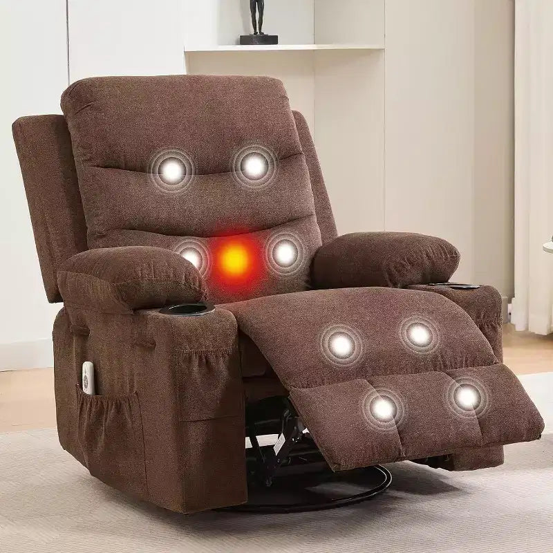 Poltrona reclinabile, Poltrona a dondolo reclinabile manuale oversize, Poltrona a dondolo girevole con portabicchieri, Poltrona reclinabile con massaggio e riscaldamento, Poltrone singole piccole da interno