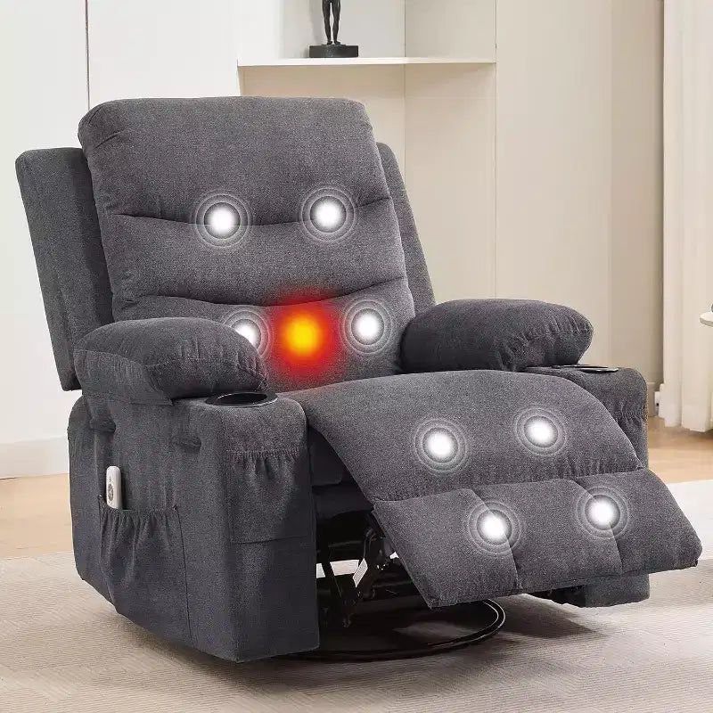 Poltrona reclinabile, Poltrona a dondolo reclinabile manuale oversize, Poltrona a dondolo girevole con portabicchieri, Poltrona reclinabile con massaggio e riscaldamento, Poltrone singole piccole da interno