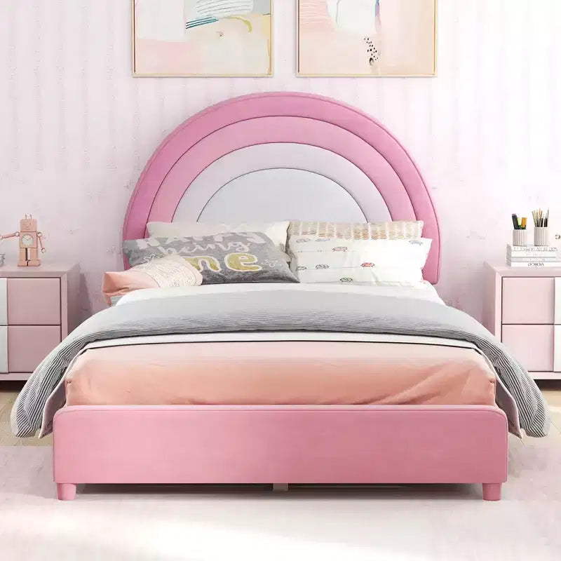 Costway Letto a Piattaforma Singolo per Bambini Imbottito con Doghe in Legno