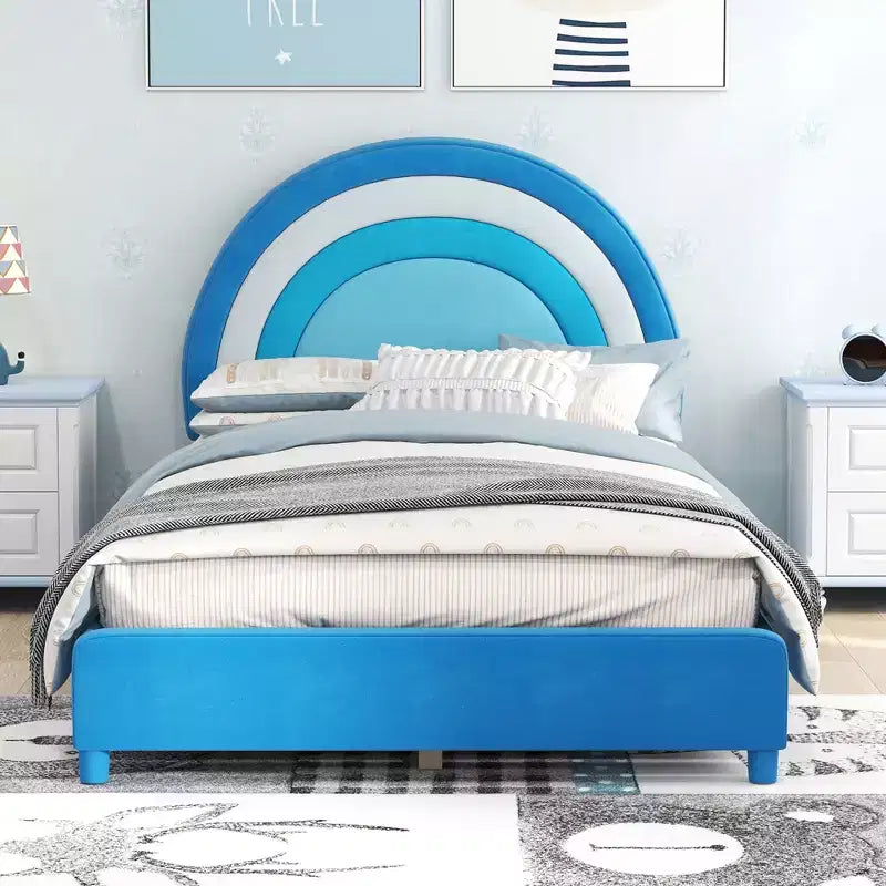 Costway Letto a Piattaforma Singolo per Bambini Imbottito con Doghe in Legno