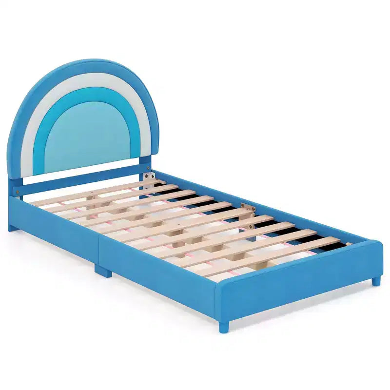 Costway Letto a Piattaforma Singolo per Bambini Imbottito con Doghe in Legno