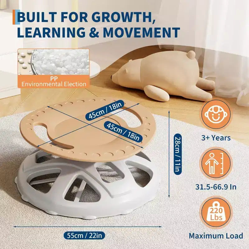 Sedia girevole sensoriale per bambini, Sedia girevole per bambini autistici con maniglia di sicurezza e design antiscivolo, Allenamento della coordinazione corporea