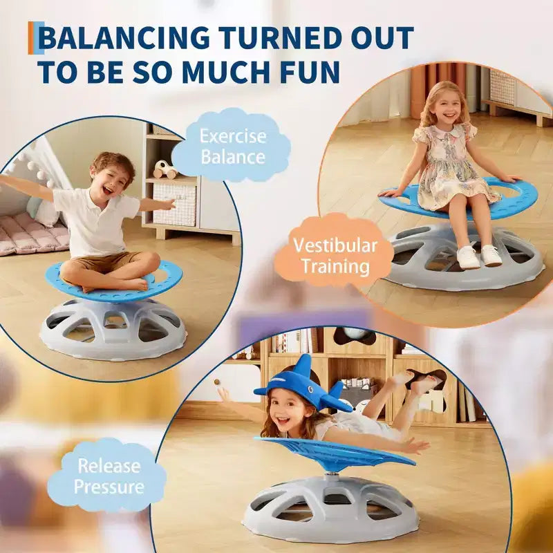 Sedia girevole sensoriale per bambini, Sedia girevole per bambini autistici con maniglia di sicurezza e design antiscivolo, Allenamento della coordinazione corporea