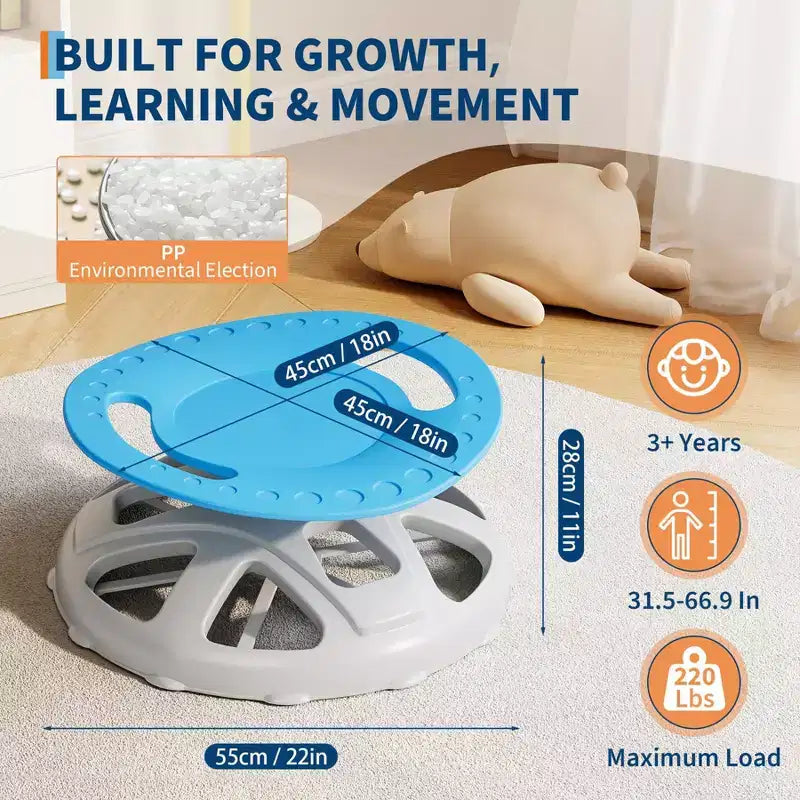 Sedia girevole sensoriale per bambini, Sedia girevole per bambini autistici con maniglia di sicurezza e design antiscivolo, Allenamento della coordinazione corporea