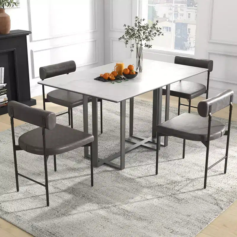 Set di 2 sedie da pranzo Costway in similpelle, con schienale curvo, per cucina