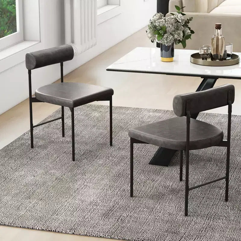 Set di 2 sedie da pranzo Costway in similpelle, con schienale curvo, per cucina