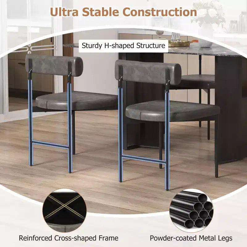 Set di 2 sedie da pranzo Costway in similpelle, con schienale curvo, per cucina