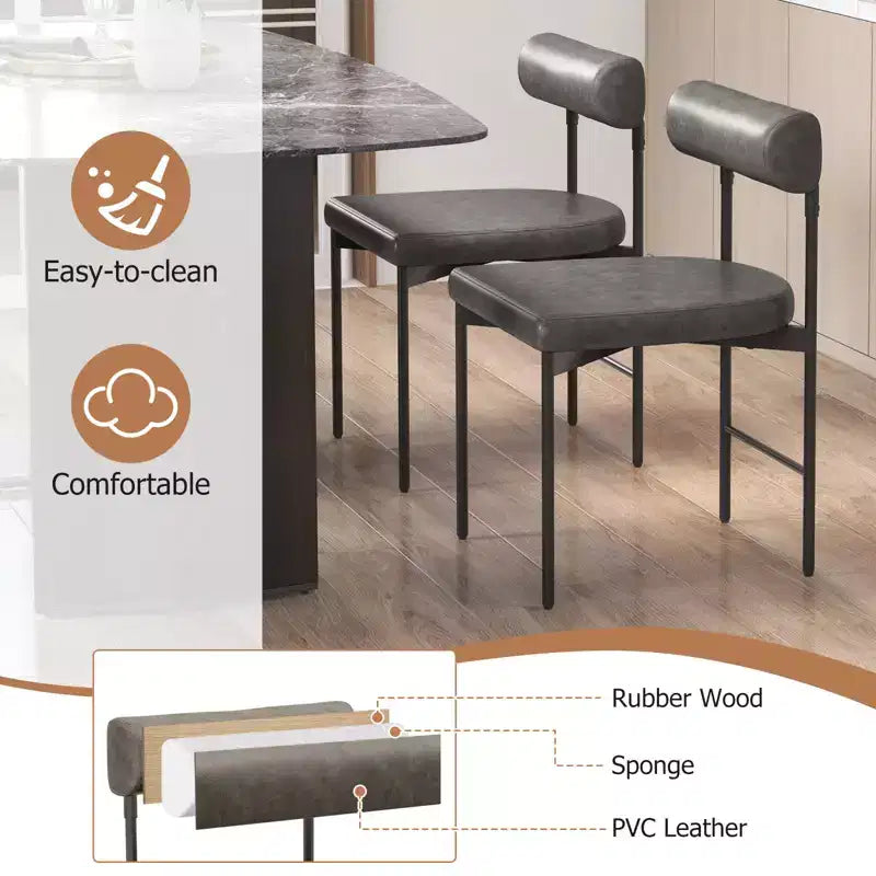Set di 2 sedie da pranzo Costway in similpelle, con schienale curvo, per cucina