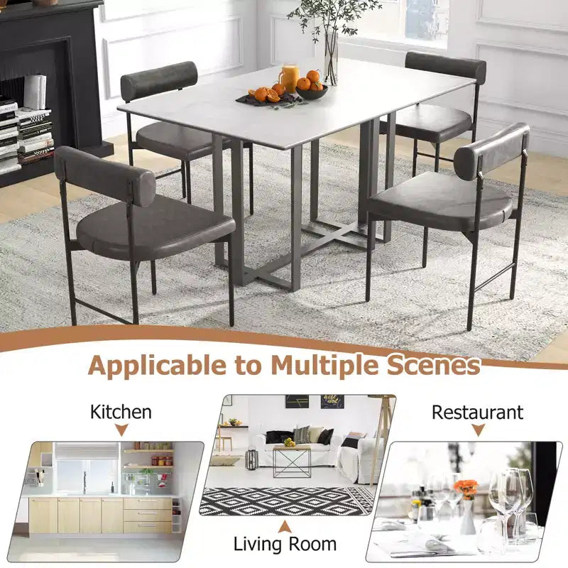 Set di 2 sedie da pranzo Costway in similpelle, con schienale curvo, per cucina