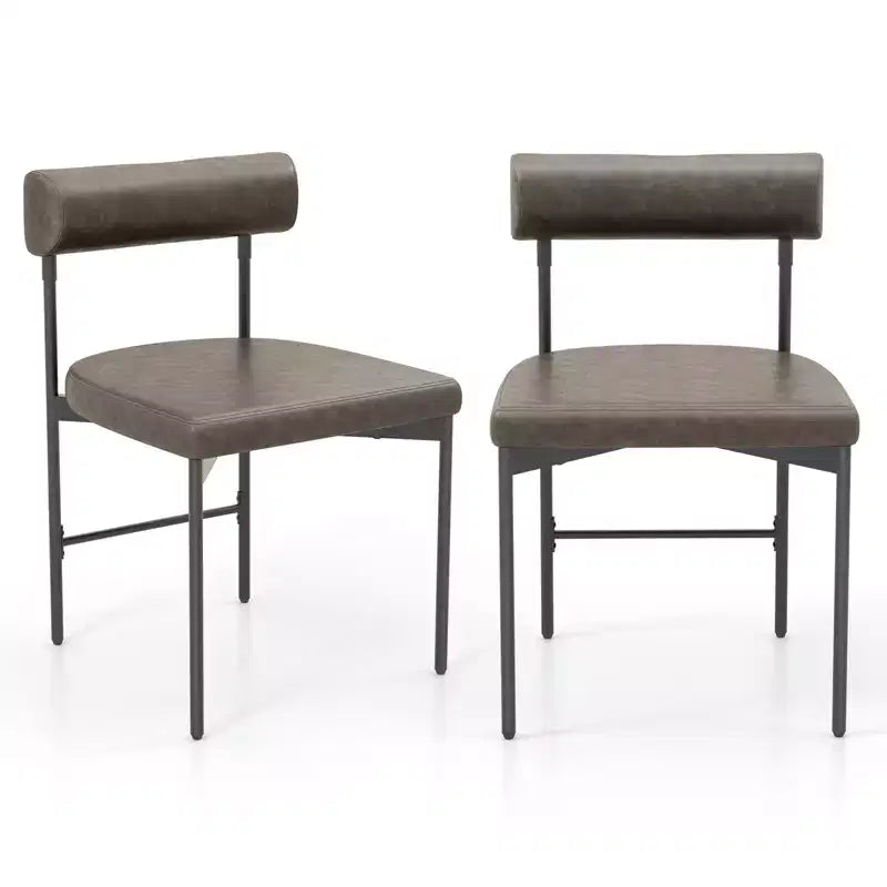 Set di 2 sedie da pranzo Costway in similpelle, con schienale curvo, per cucina