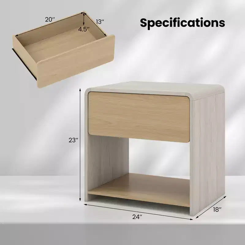 Costway 2 comodini moderni a 2 livelli con cassetto e ripiano aperto