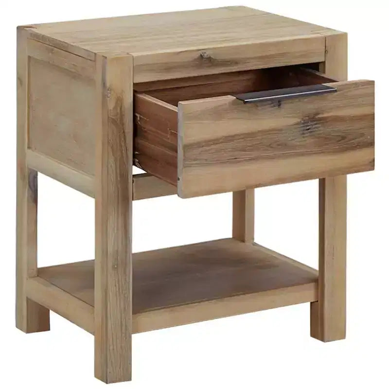 vidaXL Comodino da Notte con Cassetto in Legno Massello di Acacia e Legno Ingegnerizzato