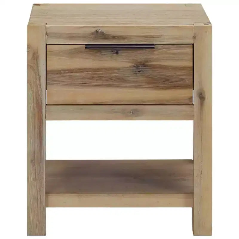 vidaXL Comodino da Notte con Cassetto in Legno Massello di Acacia e Legno Ingegnerizzato